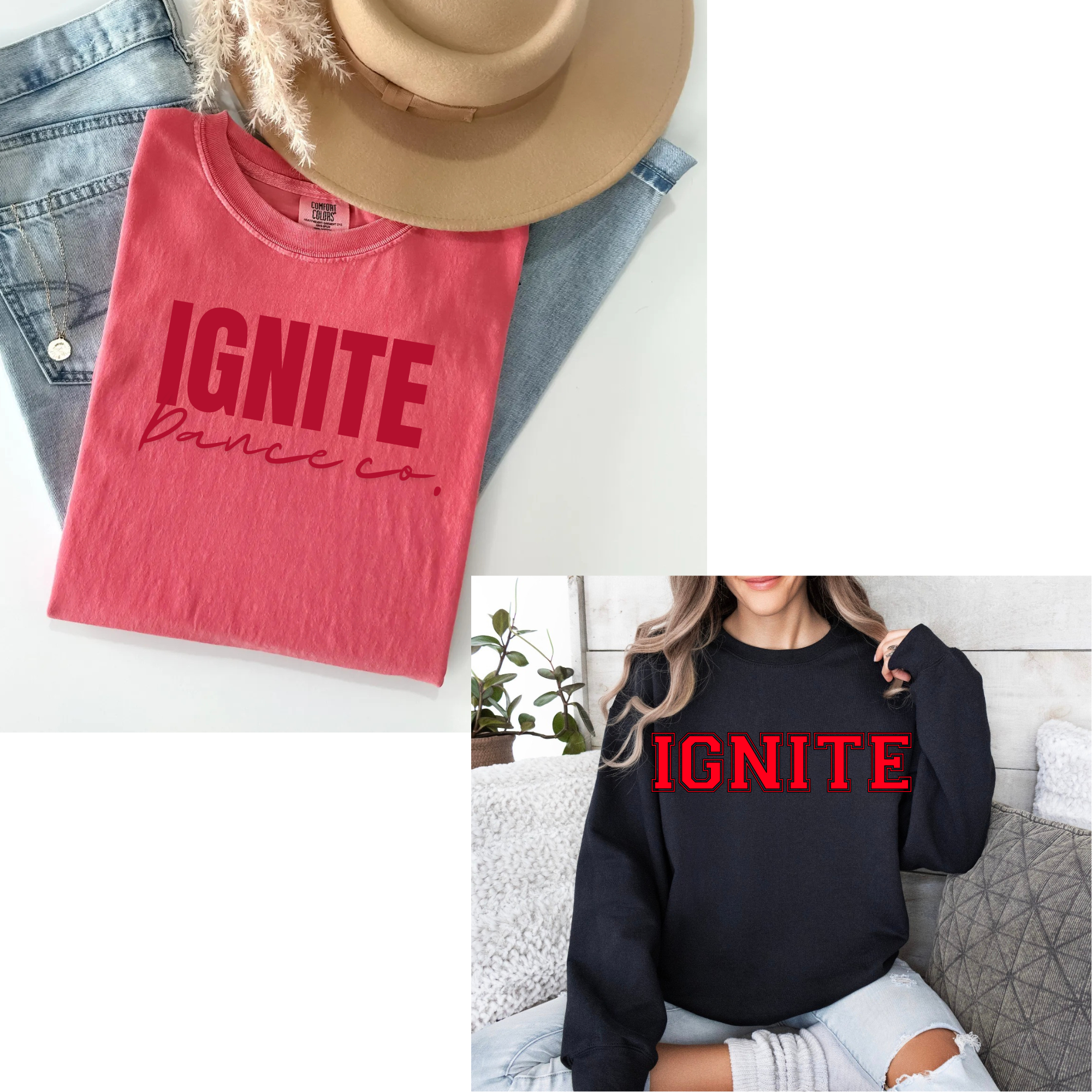 Red monochromatic tee