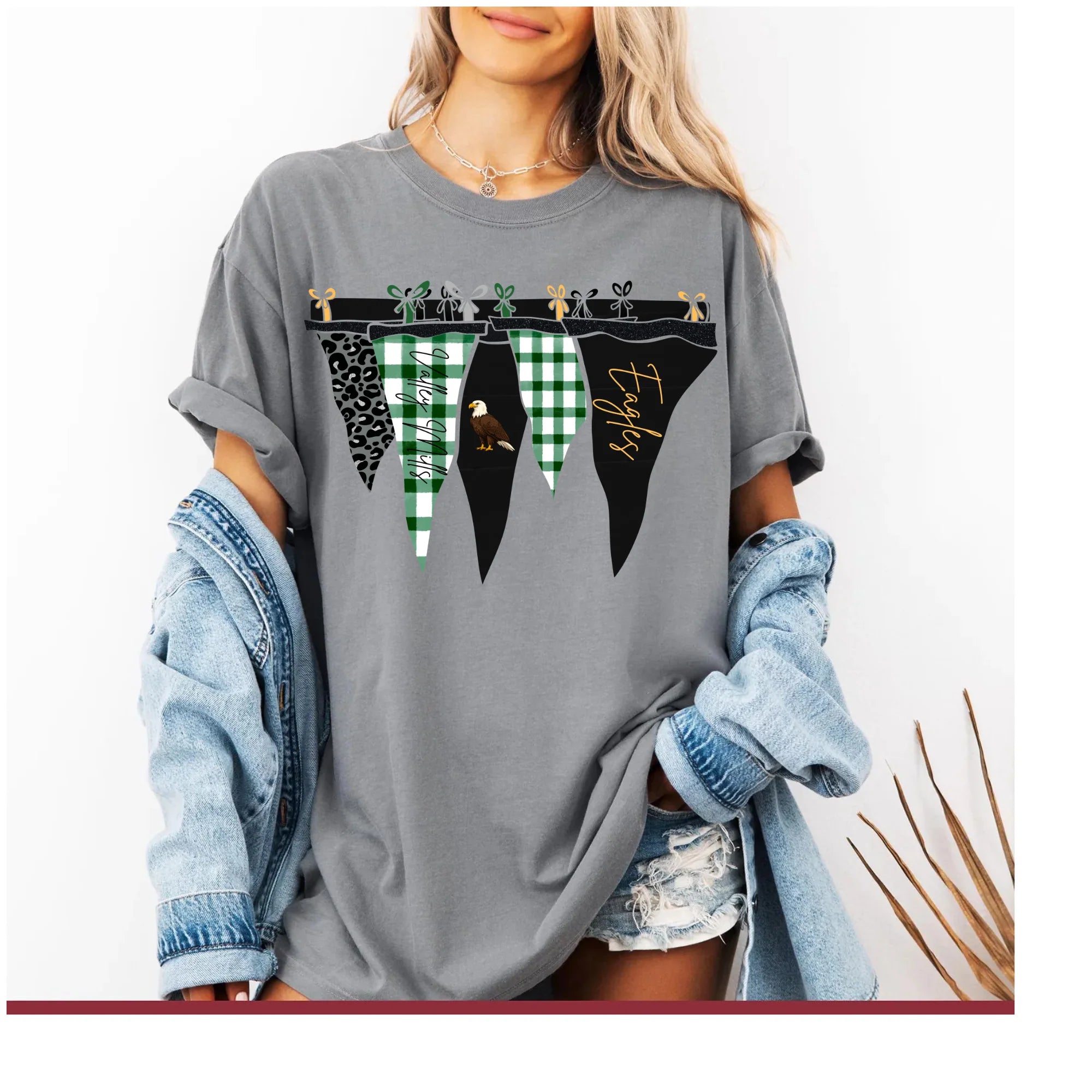 Valley Mills Banner Tee on Grey