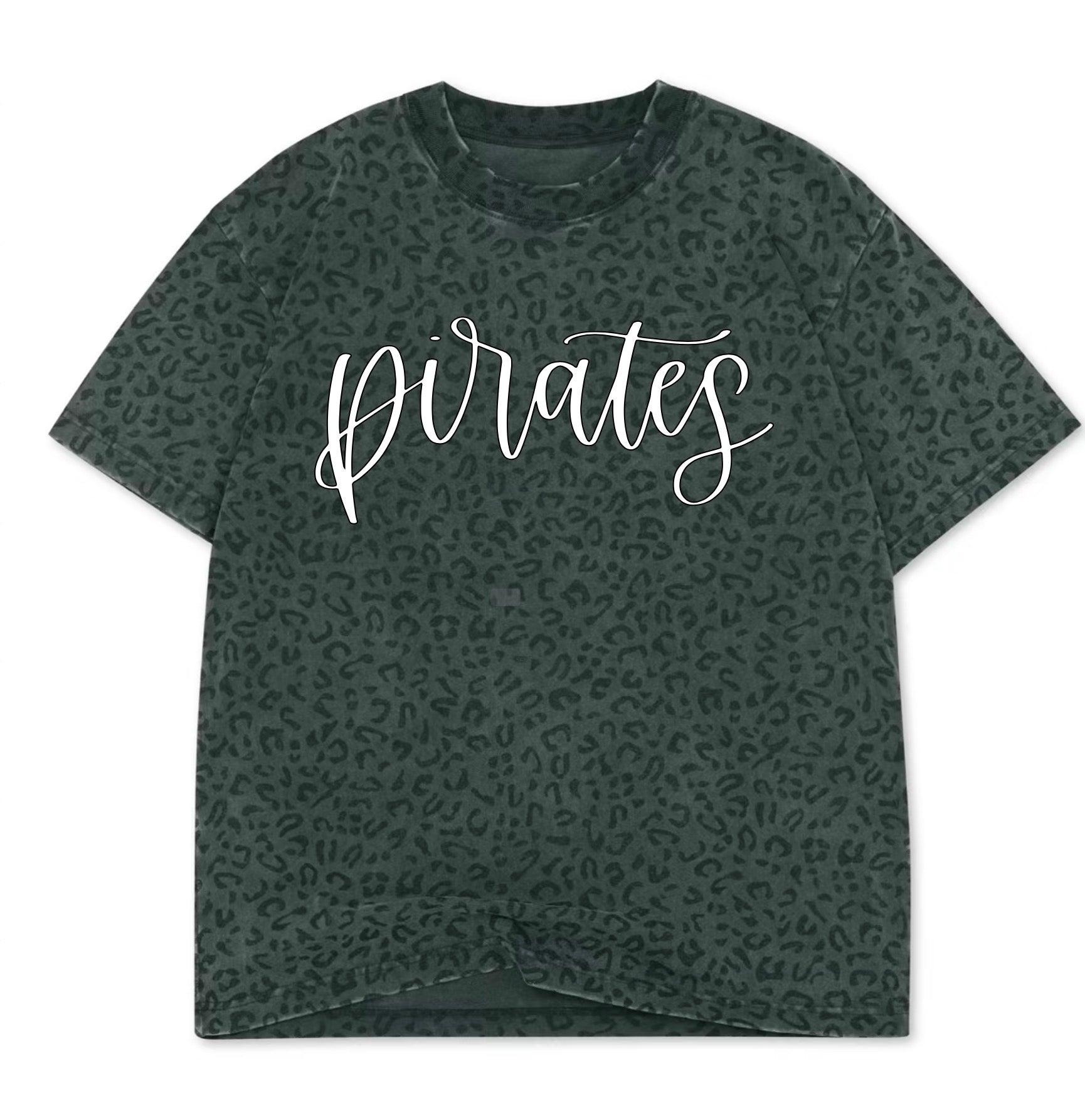 Black high quality leopard pirates puff letter white