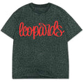 Black quality leopard red puff lettering