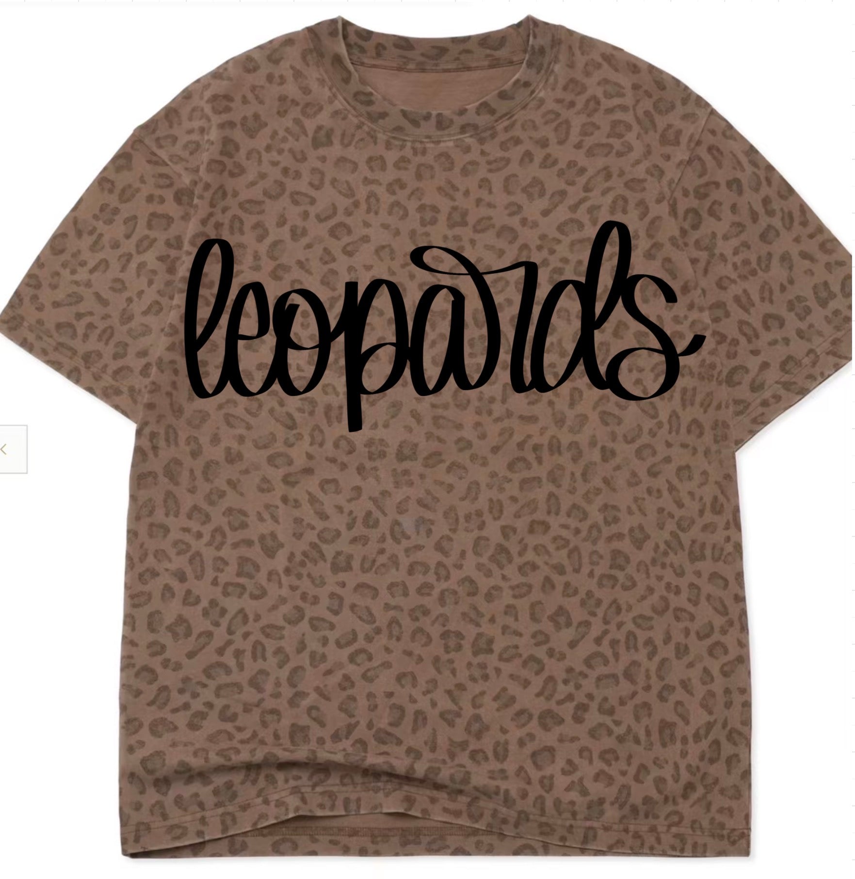 Brown High Quality Tee Leopards puff letter