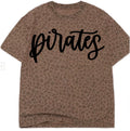 Brown leopard Quality with pirates in black puff lettering