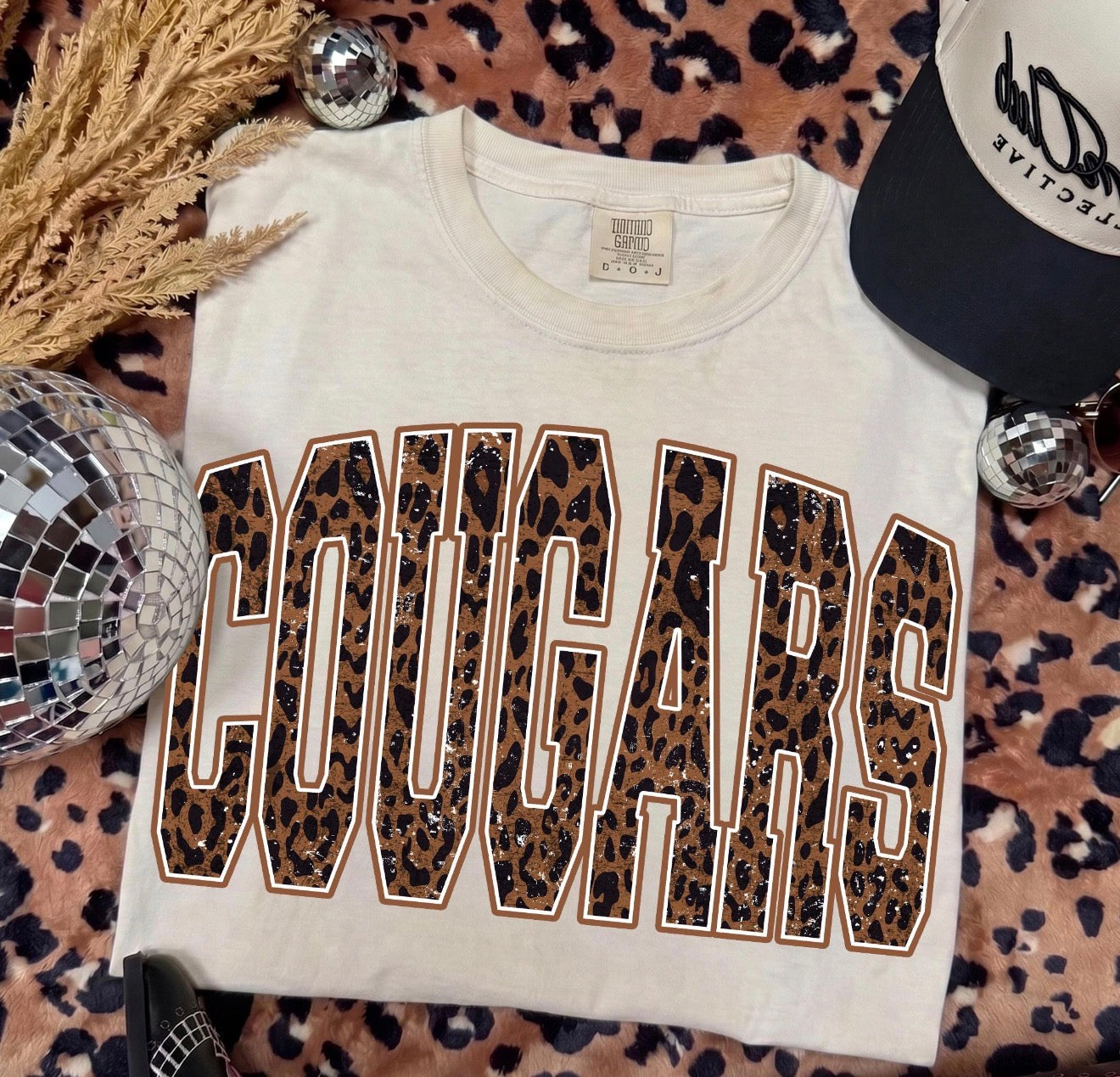 Ivory Tee Leopard Printed Mascot