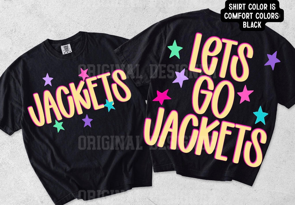 Let’s Go Mascot Neon Black Spirit Tees