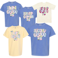 Denim Blue Pastel Letter Grade Tees